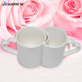 Hot vendendo diretamente fábrica atacado Sublimação popular revestido amante casal caneca branca para venda Preço